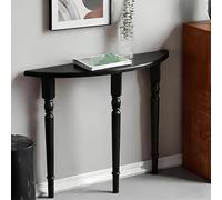 FQMYLTYN Console Demi-Lune Table D'entrée Demi-Cercle en Bois Massif Bureau D'appoint pour Couloir, Hall D'entrée, Salon, Montage Facile(Black,60x30x80cm)