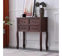 FQMYLTYN Console en Bois Massif à 6 Tiroirs, Table D'entrée de Style Campagnard avec Pieds Réglables, Grand Espace de Rangement pour Hall D'entrée, Couloir ou Salon(Brown,80cm/31in)