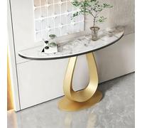 FQMYLTYN Console Industrielle avec Piètement, Table D'appoint Étroite en Marbre à Placer Derrière Un Canapé, Idéale pour Le Salon, Le Couloir ou Le Hall D'entrée(Gold,100x35x80cm)