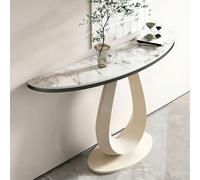 FQMYLTYN Console Industrielle avec Piètement, Table D'appoint Étroite en Marbre à Placer Derrière Un Canapé, Idéale pour Le Salon, Le Couloir ou Le Hall D'entrée(White,100x35x80cm)