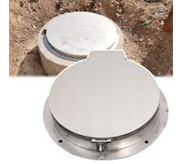 FQMYLTYN Couvercle de Regard Rond avec Serrure, Couvercle et Cadre de Fosse Septique en Acier Inoxydable, Couverture D'inspection de Bassin D'eaux Usées, pour Allée de Jardin(70cm/28in)