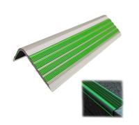 FQMYLTYN Nez de Marche Réfléchissant, Bandes de Protection Antidérapantes et Phosphorescentes, Bande de Protection d'angle en Caoutchouc, Largeur 2,5 x 5 cm(Green,L:100cm/3.3ft)