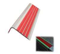 FQMYLTYN Nez de Marche Réfléchissant, Bandes de Protection Antidérapantes et Phosphorescentes, Bande de Protection d'angle en Caoutchouc, Largeur 2,5 x 5 cm(Red,L:100cm/3.3ft)