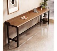 FQMYLTYN Table de Bar, Table Haute de Pub en Bois Massif, Comptoir Rectangulaire de Style Industriel, Console Étroite pour Restaurant, Café, Salle de Pause, Petits Espaces(Brown,160x40x110cm)