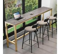 FQMYLTYN Table Haute de Bar, Table de Pub en Faux Marbre, Mange de Comptoir Rectangulaire pour Salle à Manger Ou Café, Idéale pour Une Entrée, Un Café ou Un Bistro(Gray,80cm/31in)