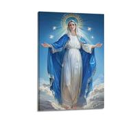 FQNYR Poster de Christliches Vierge Sainte Marie - Art mural rétro esthétique - Décoration d'intérieur et de bureau - 60 x 90 cm - Style cadre