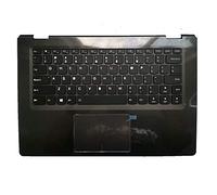 fqparts Replacement Clavier d'ordinateur Portable & La Coque Coquille Autour du Clavier C Coquille Shell & Pavé Tactile pour for Lenovo Flex 4-1435 70 80 Noir États-Unis Version avec rétroéclairage