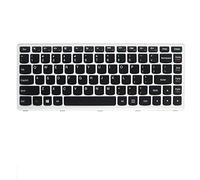 fqparts Replacement Clavier d'ordinateur Portable pour for Lenovo S300 S305 S400 S400T S405 S410 S415 S435 S436 Noir avec Cadre Blanc États-Unis Version