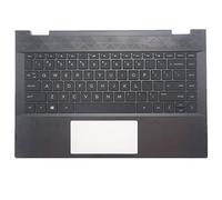 fqparts Replacement La Coque Coquille Autour du Clavier C Coquille & Clavier d'ordinateur Portable pour for HP Pavilion 14-DH 14-dh0000 14-dh1000 14-DH003TU Noir