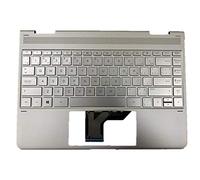 fqparts Replacement La Coque Coquille Autour du Clavier C Coquille & Clavier d'ordinateur Portable pour for HP Spectre 13-AE 13-ae000 x360 Argent