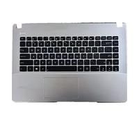 fqparts Replacement La Coque Coquille Autour du Clavier C Coquille & Clavier pour for ASUS F454 F454LA F454LD F454LJ F454WA F454WE Argent Disposition en Anglais américain Petite Touche Entrée