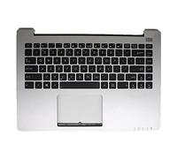 fqparts Replacement La Coque Coquille Autour du Clavier C Coquille & Clavier pour for ASUS S300 S300CA S3N Argent Disposition en Anglais américain Petite Touche Entrée