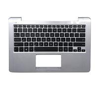 fqparts Replacement La Coque Coquille Autour du Clavier C Coquille & Clavier pour for ASUS Transformer Book TX300 TX300CA Argent Disposition en Anglais américain Petite Touche Entrée