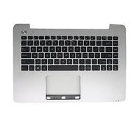 fqparts Replacement La Coque Coquille Autour du Clavier C Coquille & Clavier pour for ASUS X455 X455DG X455LA X455LB X455LD X455LF X455LJ X455LN X455WA X455WE X455YA X455YI Argent