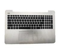 fqparts Replacement La Coque Coquille Autour du Clavier C Coquille & Pavé Tactile & Clavier pour for ASUS V555 V555LB V555UB V555UQ Argent Disposition en Anglais américain Petite Touche Entrée