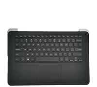 fqparts Replacement La Coque Coquille Autour du Clavier C Coquille & Pavé Tactile & Clavier pour for Dell XPS 14 L421X Noir Disposition en Anglais américain 03C8KR