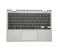 fqparts Replacement La Coque Coquille Autour du Clavier C Coquille & Pavé Tactile & Clavier pour for Lenovo Chromebook C340-11 Color Argent Disposition en Anglais américain