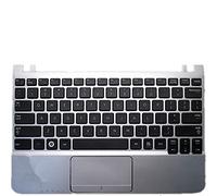 fqparts Replacement La Coque Coquille Autour du Clavier C Coquille & Pavé Tactile & Clavier pour for Samsung NP-NC215 NC210 Argent Disposition en Anglais américain