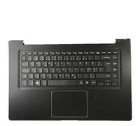 fqparts Replacement La Coque Coquille Autour du Clavier C Coquille & Pavé Tactile & Clavier pour for Samsung NP500R4K Noir Disposition en Anglais américain