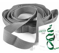 FQQF Sangle extensible yoga sangle d'étirement thérapie physique rééducation multi-boucle Bandes élastiques non élastique pour Pilates, danse et gymnastique avec guide instructionnel (gris)