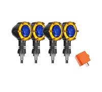 FQQKMA lignotants Clignotants LED Pour Motos, Clignotant | Clignotants LED Pour Motos, Clignotant Séquentiel Ambre, Double Couleur, Indicateur De Moto, Lampe Clignotante, 12V