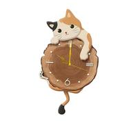 FQRDKT Horloge à Pendule avec Queue Oscillante, Horloge Décorative Analogique Silencieuse En Forme D'animal, Idéale pour Les Hôtels et Les Résidences étu, 36 cm x 61 cm