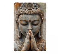 FQRDKT Lot de 2 Plaques Murales Bouddha 2D, Accessoire Cadeau Plat pour Vitrine de Café, Intérieur