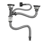 FQRDKT Tuyau D'évacuation pour évier de Cuisine, Tuyau D'égout pour évier Double, Accessoire D'installation Facile, Remplacement Du Tuyau D'é