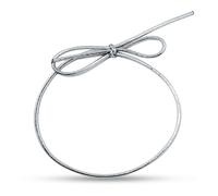 FQTANJU Lot de 100 boucles extensibles argentées avec nœuds pré-noués en ruban élastique - Nœuds métalliques élastiques de 15,2 cm pour boîtes cadeaux, étiquettes, travaux manuels et emballage facile