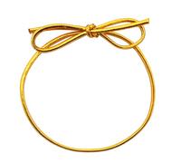 FQTANJU Lot de 100 boucles extensibles avec nœuds pré-noués en ruban élastique - Nœuds métalliques élastiques de 15,2 cm pour boîtes cadeaux, étiquettes, travaux manuels et emballage facile (doré)