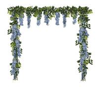 Fqueelvys Lot de 2 guirlandes de Fleurs de glycine artificielles à Suspendre pour décoration de Mariage, Arche de Jardin, décoration Florale de Jardin, Bleu poudré - 1,5 m