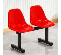 FQWYNMZ Chaises de Salle D'attente 2 Places avec Dossier, Bancs D'attente, Bancs de Remplacement, Siège Monobloc en Plastique, Sièges de Stade, pour Jardin, Parc, Terrasse, Stade(Red)