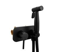 FQYEP Encastré Kit Douchette Wc Complet Pulvérisateur de Bidet de Toilette Eau Chaude et Froide,Noir,Mode Unique