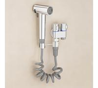 FQYEP Kit De Pulvérisateur De Bidet Chromé Kit Hygiene WC En Laiton Double Poignée G1/2 Conception À Une Entrée Et Deux Sorties Adapté Au Rinçage Des Parois Intérieures Des Toilettes