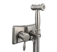 FQYEP Kit Douchette Wc Complet Pulvérisateur de Bidet Portable Double Mode (Jet/Soft) Installation Encastrée,Brossé