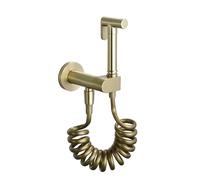 FQYEP Kit Douchette Wc Doré Brossé Pulvérisateur de Toilette Pour Bidet Haute Pression Encastré,Tube de Printemps