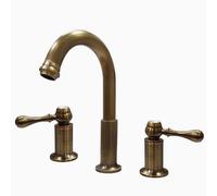 FQYEP Mitigeur Lavabo 3 Trous À Double Poignée Robinet Salle Bain Laiton Antique Pivotant À 360°,Modèle B