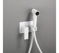 FQYEP Pulvérisateur de Bidet À Main Pour Toilettes Kit Douchette Wc Encastré Eau Chaude et Froide,Blanc