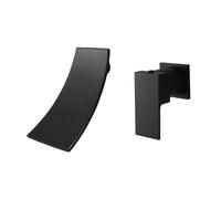 FQYEP Robinet de Lavabo Encastrable avec Poignée Simple Mitigeur Lavabo Salle de Bain Cascade en Laiton,Noir