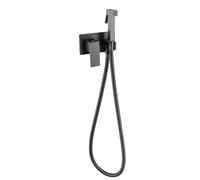 FQYEP Robinet Toilette Wc Douchette Kit Douchette Wc Encastré Eau Chaude et Froide en Laiton,Gris