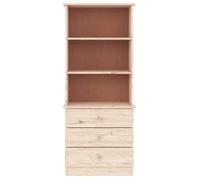 @FR Cabinet de Livre - Bibliothèque Polyvalente Étagère Haute avec tiroirs ALTA 60x35x142 cm bois massif de pin 03_16343146