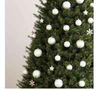 @FR Ensemble de boules de Noël 111 pièces blanc polystyrène - pour Artisanat Fête Décoration - 1809214