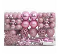 @FR Ensemble de boules de Noël 111 pièces rose polystyrène - pour Artisanat Fête Décoration - 4343738