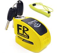 FR Sécurité FR410Y Antivol Moto Homologué SRA Bloque Disque Alarme 120dB Activation Optionnelle, Plus Dissuasive Haute Sécurité Anti Vol, Serrure Anti-Perçage, Bloc Cadenas Motos Scooter