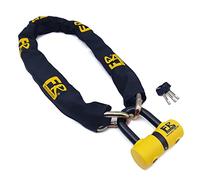 FR SÉCURITÉ FR50100 Chaine Antivol Moto + Bloque Disque Moto Mini U ø13.5, 100cm Homologué Classe SRA, Antivol Robuste Haute Sécurité et Polyvalent pour Motocyclette, Scooter, Velo, Ancrage, Parking