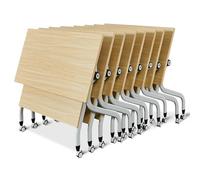 (fr:Table de salle de conférence pliante avec roulettes silencieuses Table de réunion mobile Table de formation rectangulaire à plateau rabattable pour l'étude et le travail 47,2"x19,6"x29,5