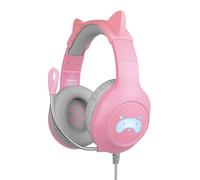 FR-TEC Tanooki Casque Avec fil Arceau Jouer Gris, Rose