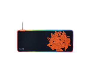 FR-TEC Tapis de Souris Gaming Dragon Ball Super 800x300mm Noir avec Image, Rétroéclairage LED Multicolore, Base Antidérapante et câble 1.8m