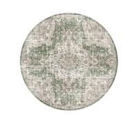 FRAAI | Home & Living Tapis de Salon Oriental Rond - Leyla Medallion Vert - Ø 200cm - Vintage, Oriental, Persan - Round