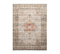FRAAI | Home & Living Tapis d'intérieur et d'extérieur - Kairo Medallion Crème/Multicolore - 120x170cm - Tapis Exterieur Resistant Pluie - Rectangle - Terrasse, Jardin, Balcon